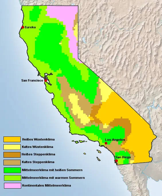 Kalifornien Klimazone