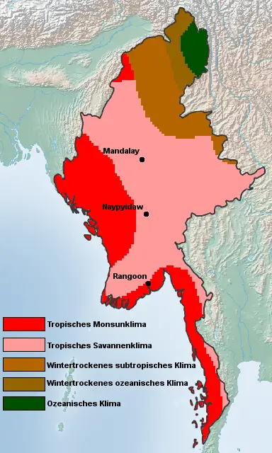 Myanmar Klimazone