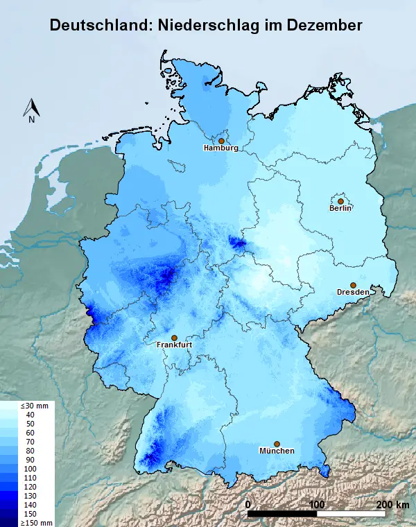 Deutschland Dezember Regen