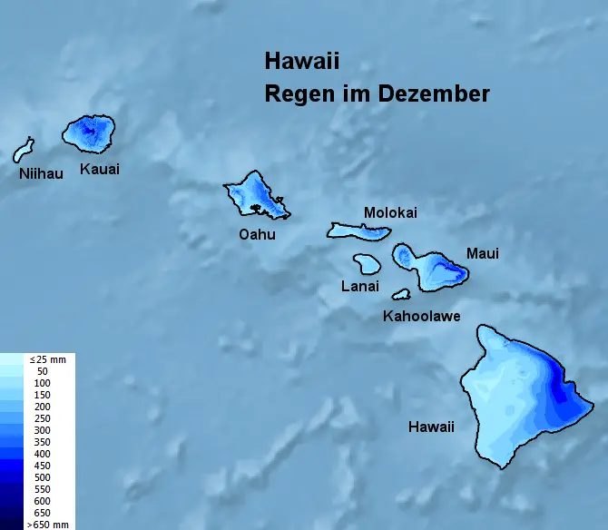 Hawaii Regen im Dezember