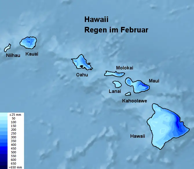 Hawaii Regen im Februar