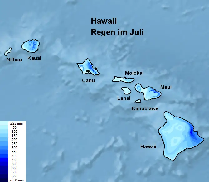 Hawaii Regen im Juli