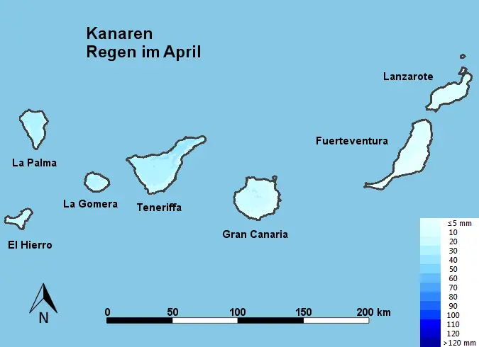 Kanaren Regen im April