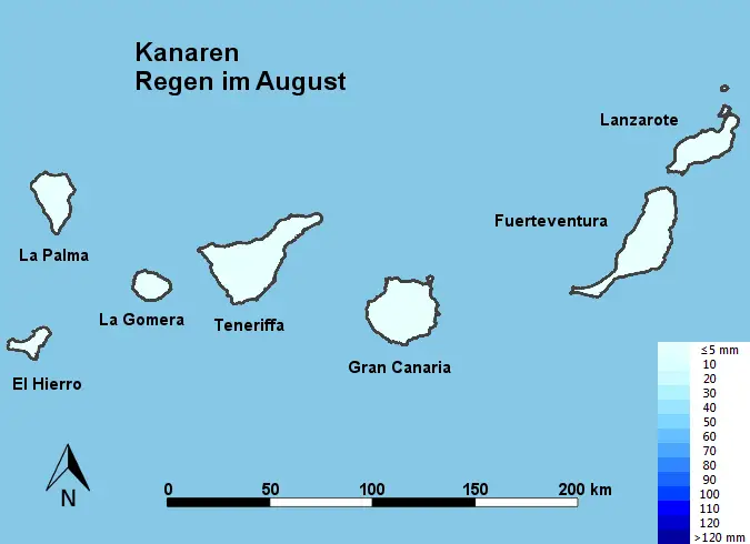 Kanaren Regen im August