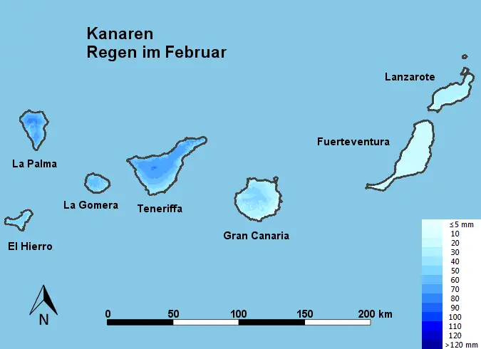 Kanaren Regen im Februar