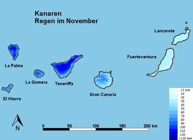 Kanaren Regen im November