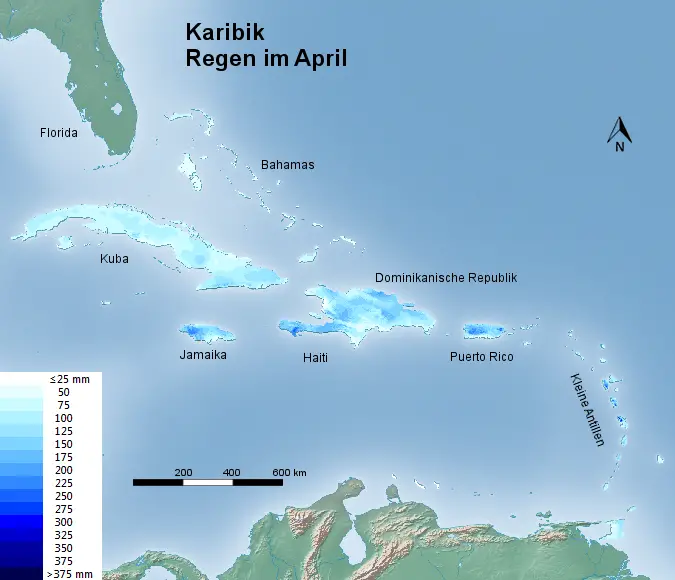 Karibik Regen im April