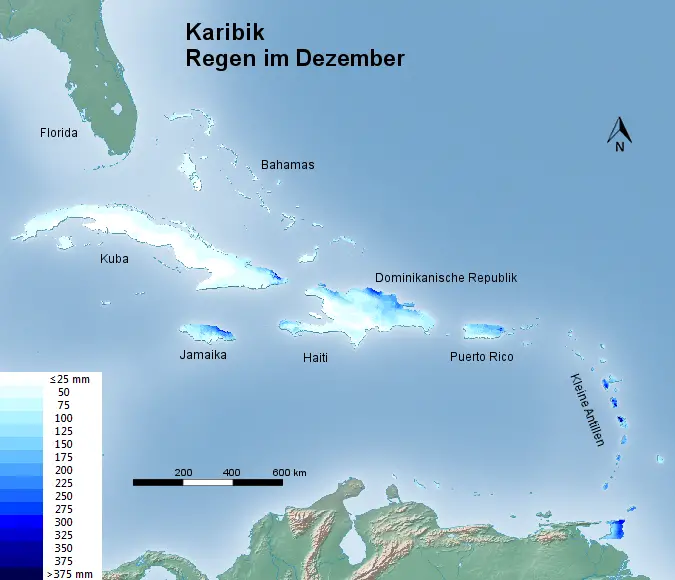 Karibik Regen im Dezember