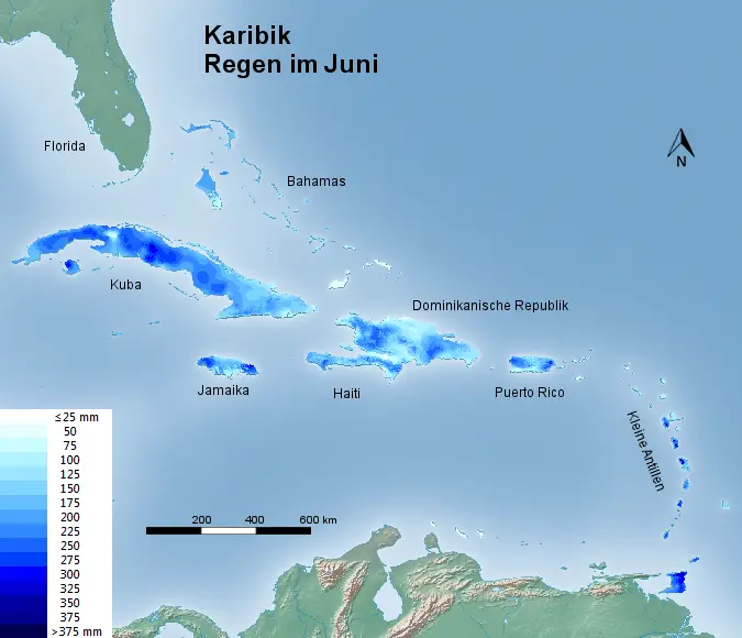 Karibik Regen im Juni