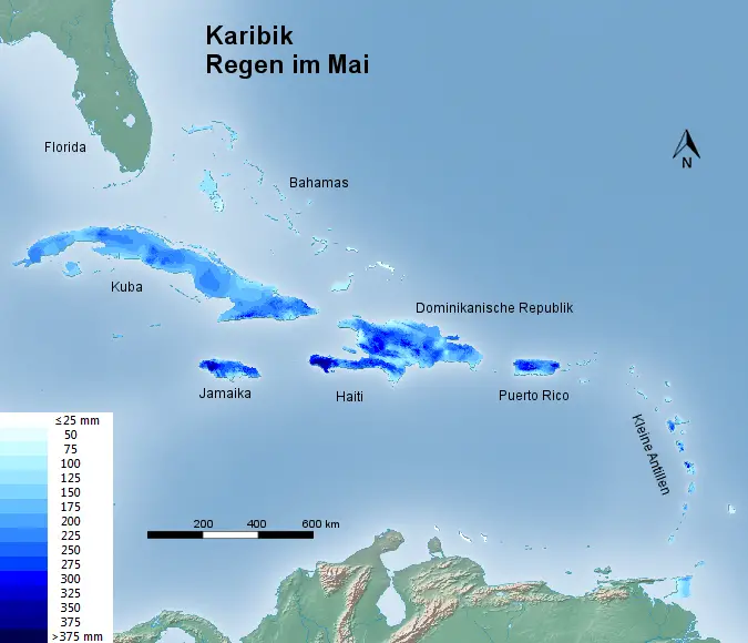 Karibik Regen im Mai