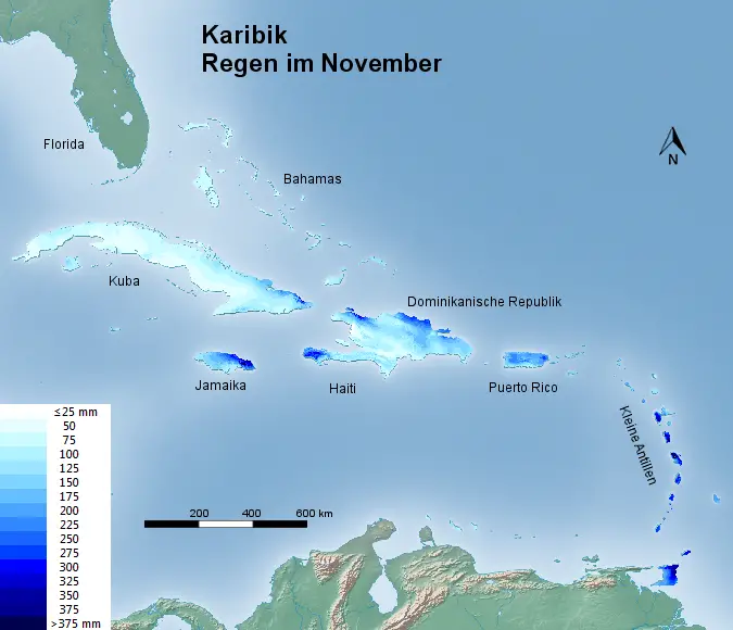 Karibik Regen im November