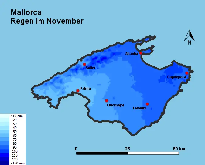 Mallorca Regen im November