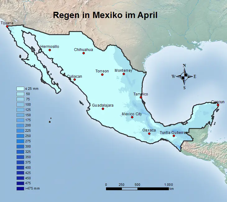 Mexiko Regen im April