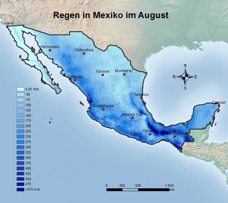 Mexiko Regen im August