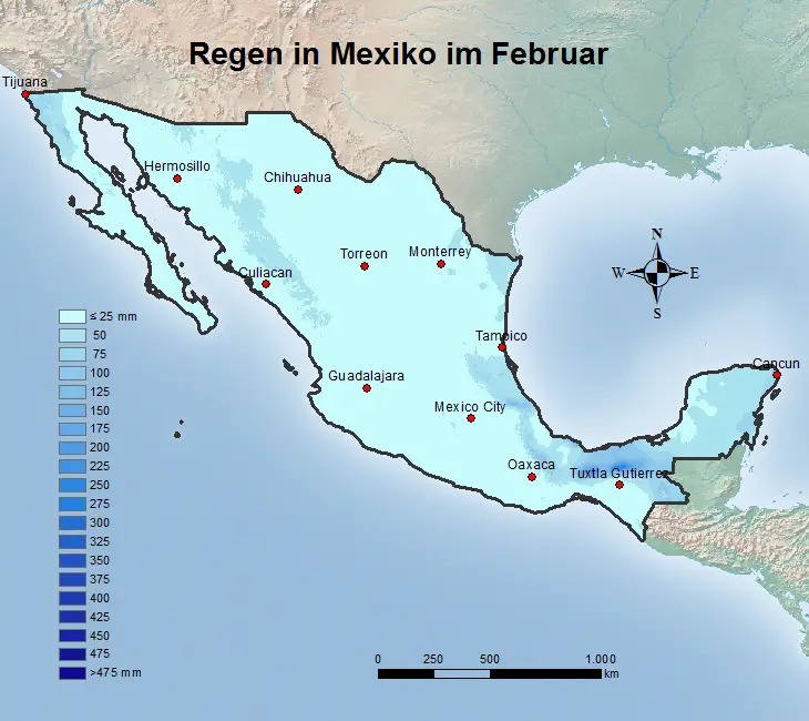 Mexiko Regen im Januar
