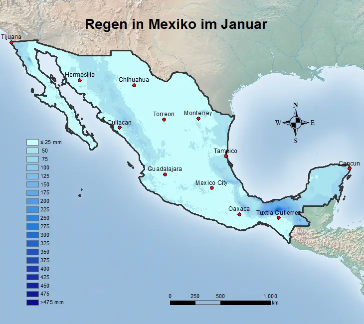 Mexiko Regen im Januar