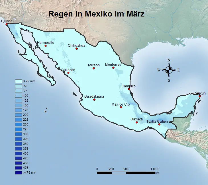 Mexiko Regen im März