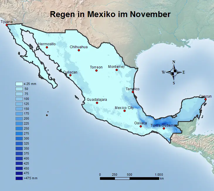 Mexiko Regen im November