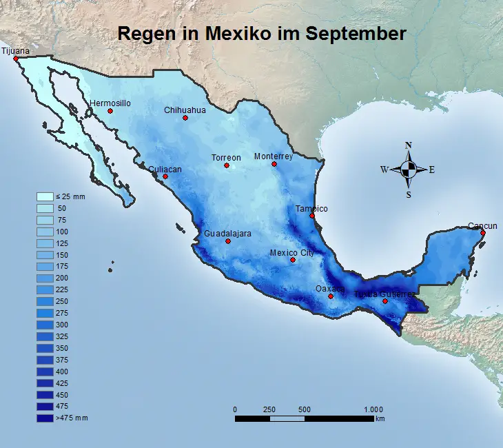 Mexiko Regen im September