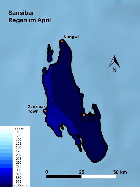 Sansibar Regen im April