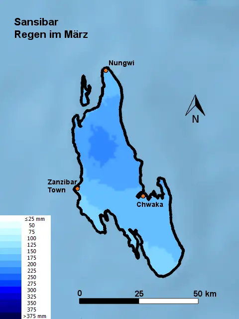 Sansibar Regen im März