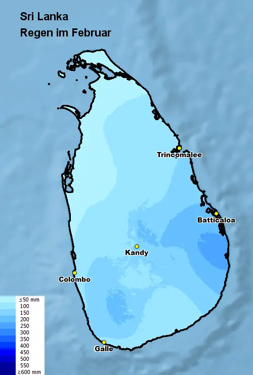 Sri Lanka Regen im Februar