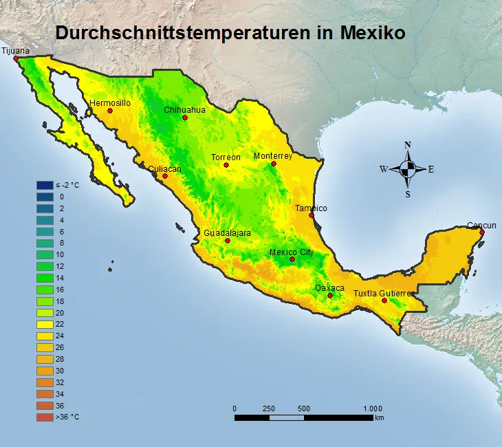 Mexiko Temperatur