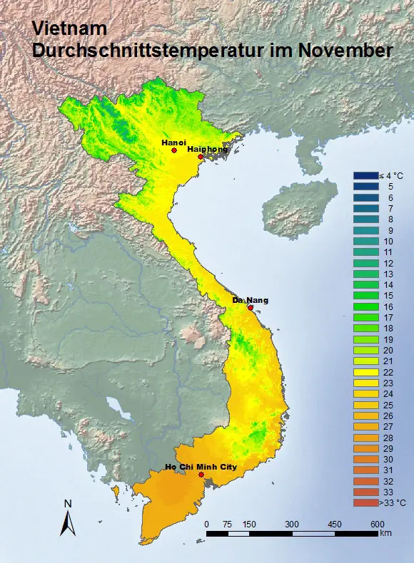 Vietnam Durchschnittstemperatur November