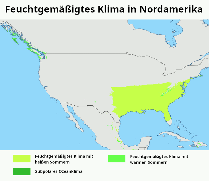 Feuchtgemäßigtes Klima Nordamerika