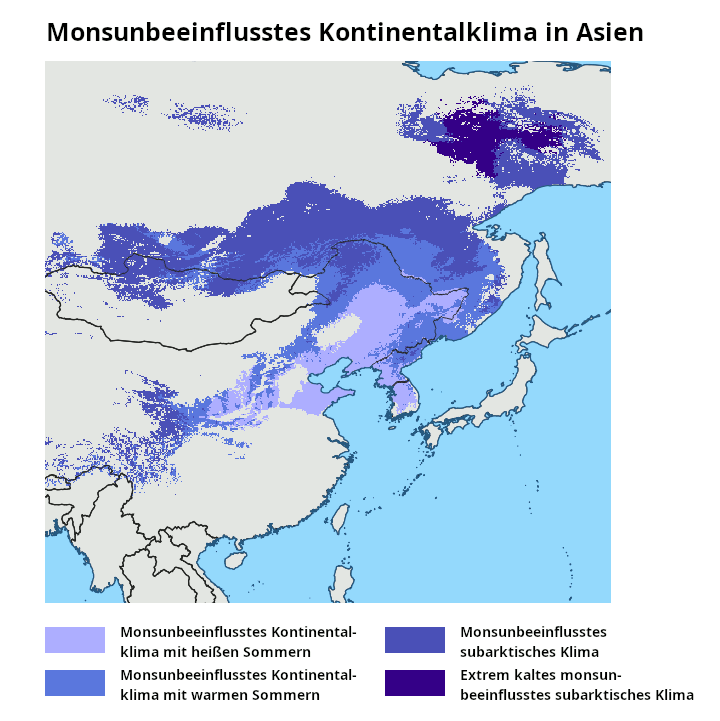 Kontinentalklima Monsun Asien