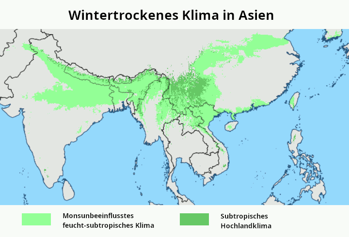 Wintertrockenes Klima Asien