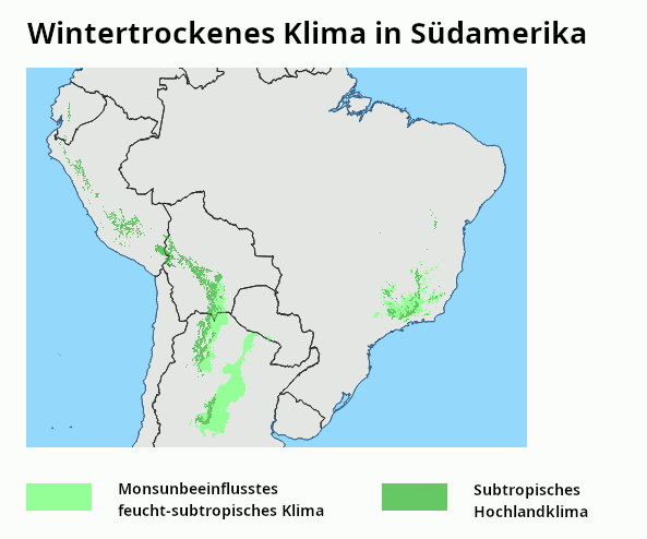 Wintertrockenes Klima Südamerika