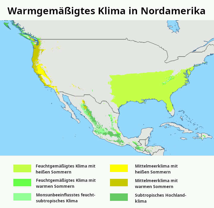 Gemäßigtes klima Nordamerika