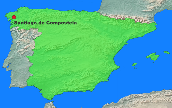Santiago de Compostela Lage Spanien