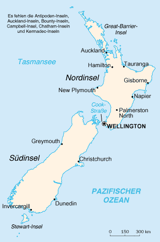 Neuseeland Karte