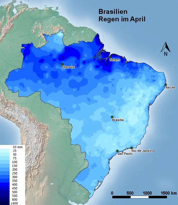 Brasilien Regen April