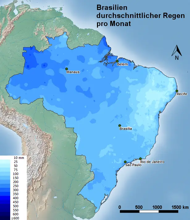 Regen Durchschnitt Brasilien