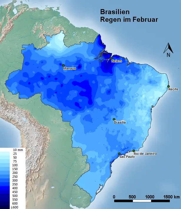 Brasilien Regen Februar