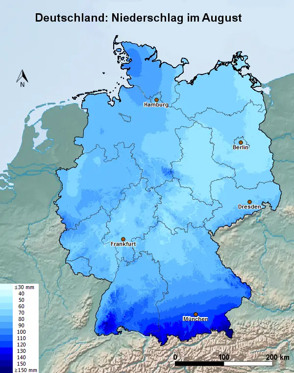 Deutschland August Regen