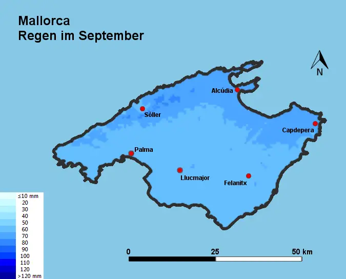 Mallorca Regen im September