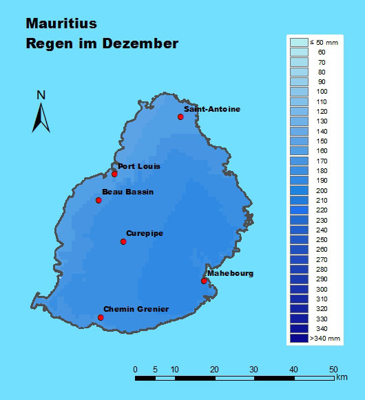 Mauritius Regen Dezember