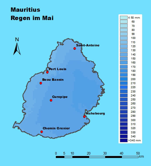Mauritius Regen Mai