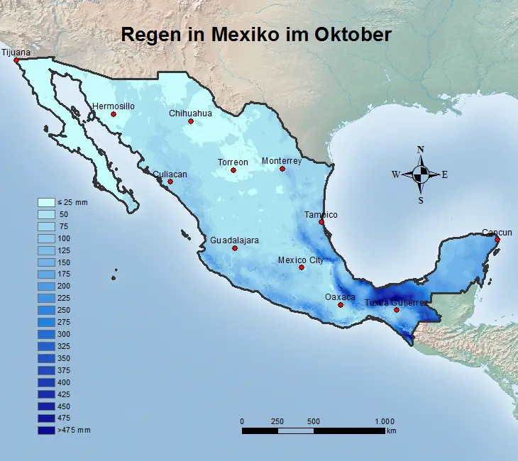 Mexiko Regen im Oktober