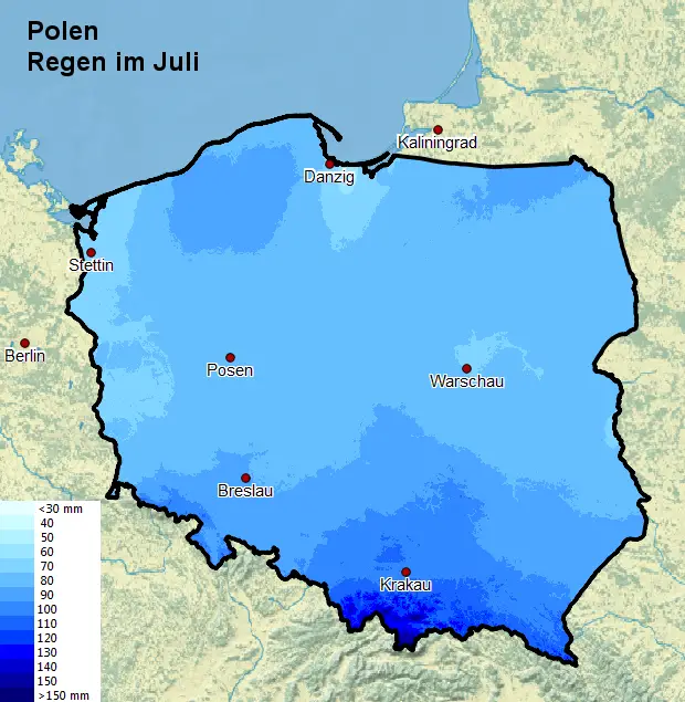 Polen Regen im Juli