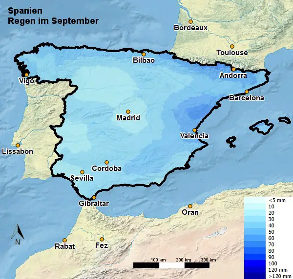 Spanien Regen September