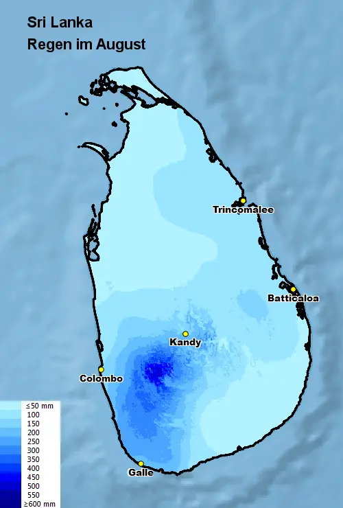 Sri Lanka Regen im August