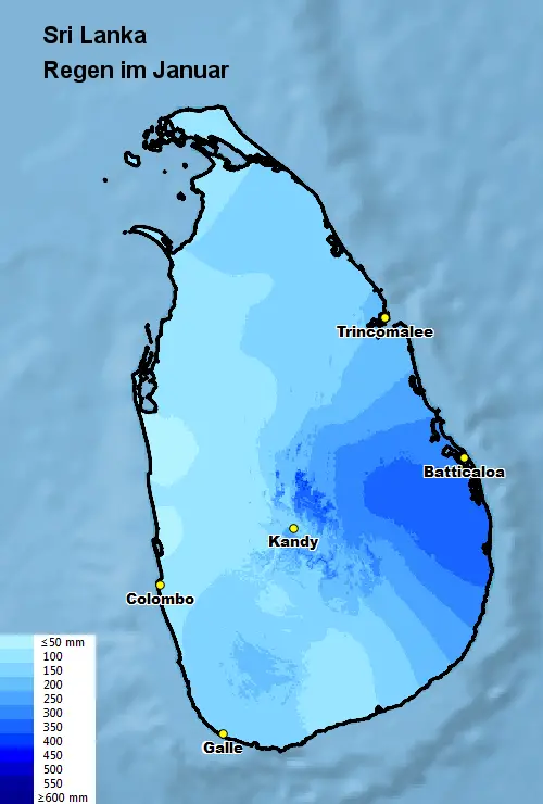 Sri Lanka Regen im Januar