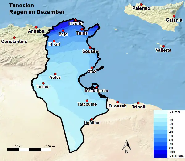 Tunesien Regen Dezember