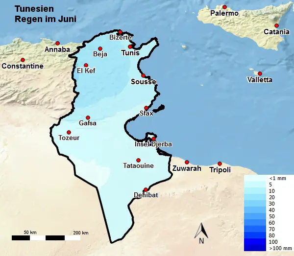 Tunesien Regen Juni