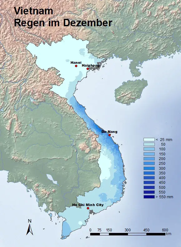 Vietnam Regen Dezember